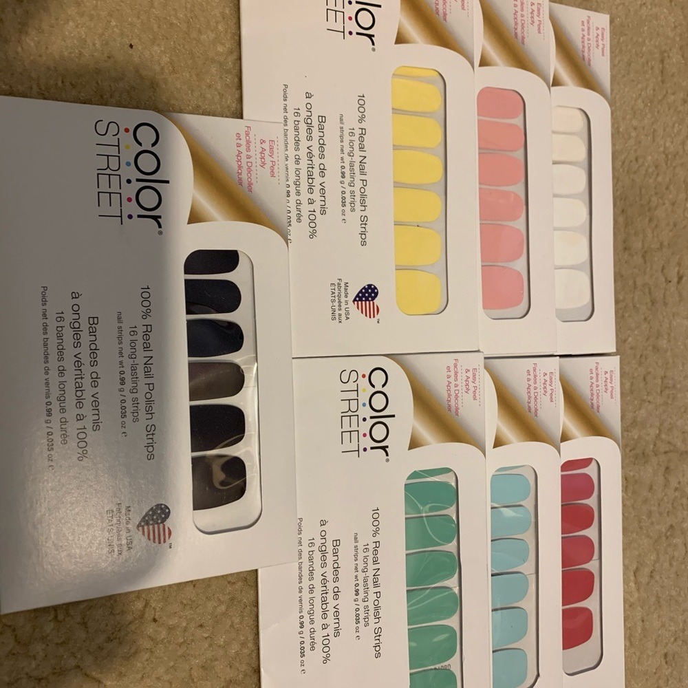 7 sets of Color Street- solid colors.